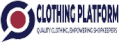 Clothing Platform logo featuring CP icon in navy blue and red with tagline "Quality Clothing, Empowering Shopkeepers"