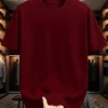 Maroon Drop Shoulder Oversized tshirt