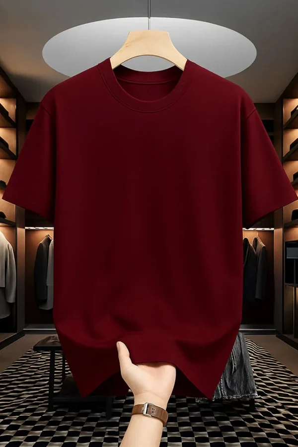 Maroon Drop Shoulder Oversized tshirt