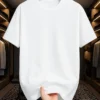 White Drop Shoulder Oversized tshirt 1